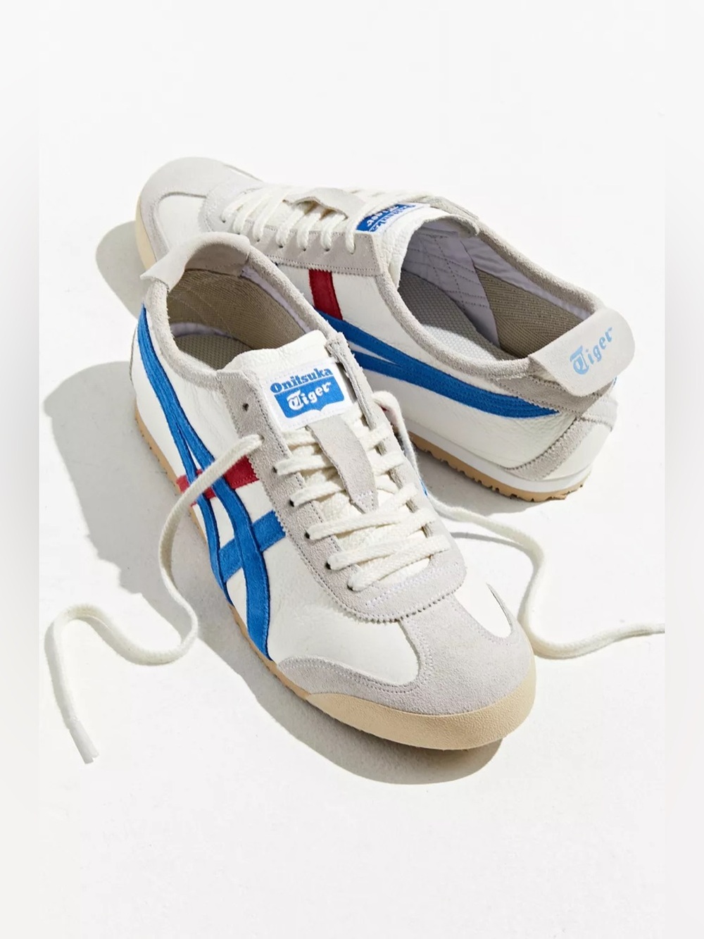 Onitsuka Tiger Mexico 66 Vintage White Directoire Blue Red Size 40.5/7.5